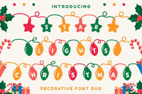 Star Lights Christmas Font for Festive Web Design